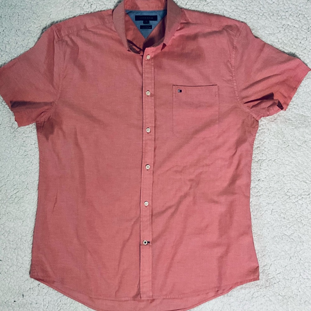 Tommy Hilfiger Red Casual Button Down Shirt